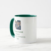 卒業写真パーソナライズされた卒業グリーンマグカップ マグカップ (正面左)