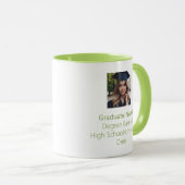 卒業写真パーソナライズされた卒業生石灰グリーン マグカップ (正面右)