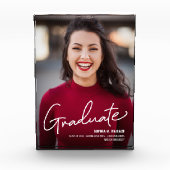 卒業写真パーソナライズされた卒業証書 フォトブロック (正面)