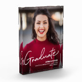 卒業写真パーソナライズされた卒業証書 フォトブロック (左)