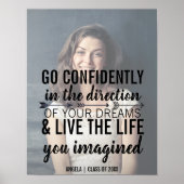 卒業写真パーソナライズされた引用文ポスター ポスター (正面)