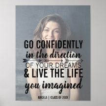 卒業写真パーソナライズされた引用文ポスター