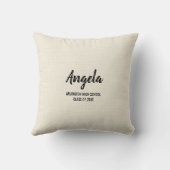 卒業写真パーソナライズされた引用文枕 クッション (裏面)