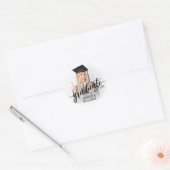 卒業写真パーソナライズされた院生パーティー ラウンドシール (封筒)