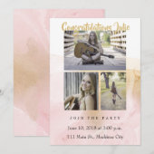 卒業写真パーティの招待状 招待状 (正面/裏面)