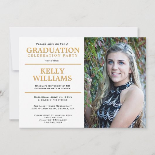 卒業写真パーティの招待状 招待状 (正面)