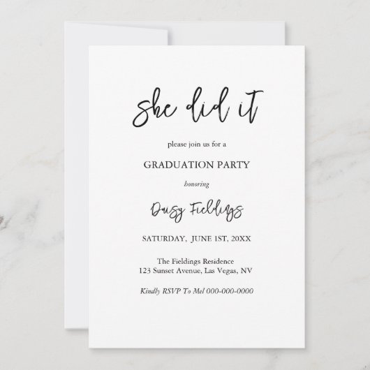 卒業写真パーティの招待状 招待状 (正面)