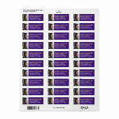 卒業写真パープル金ゴールドホワイト差出人住所 ラベル (フルシート)