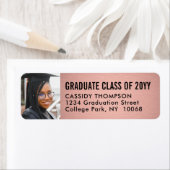 卒業写真ピンクとブラックの差出人住所 ラベル (インサイチュ)