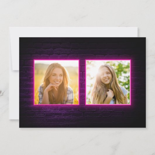 卒業写真ピンク2025卒業パーティー 招待状 (裏面)