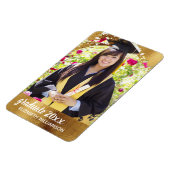 卒業写真フェイク金ゴールドモダンエレガント マグネット (左側)