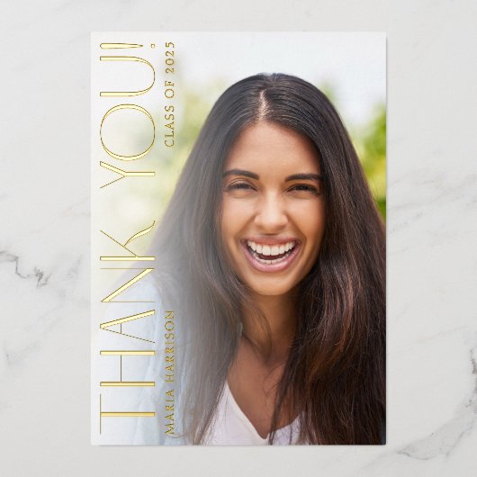 卒業写真フォイルエレガントサンキューカード 箔招待状 (正面)
