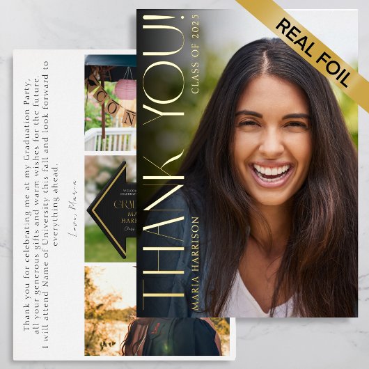 卒業写真フォイルエレガントサンキューカード 箔招待状