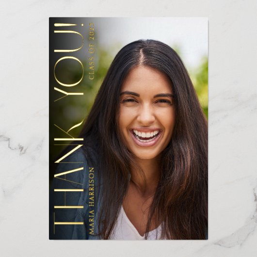 卒業写真フォイルエレガントサンキューカード 箔招待状 (正面)