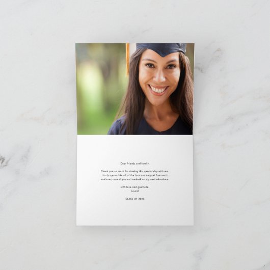 卒業写真フォーマルありがとうご注意 サンキューカード (内部)