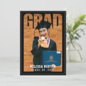 卒業写真ブラック卒業 案内状 (スタンド正面)