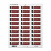 卒業写真ブルゴーニュと金ゴールド差出人住所 ラベル (フルシート)