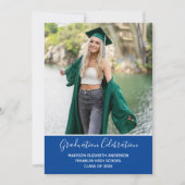 卒業写真ブルーホワイトフォーマル卒業 招待状 (正面)