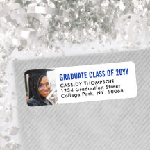 卒業写真ブルーホワイトブラック差出人住所