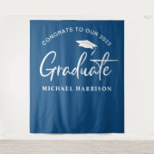 卒業写真ブースブルー タペストリー (正面)