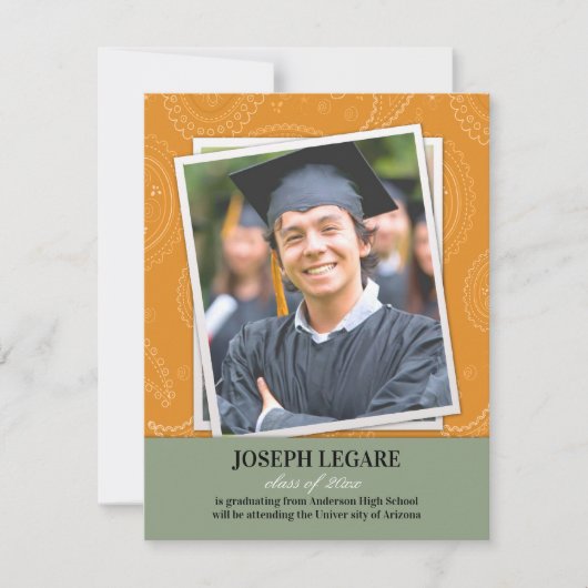 卒業写真ペイズリー発表 招待状 (正面)