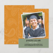 卒業写真ペイズリー発表 招待状 (正面/裏面)