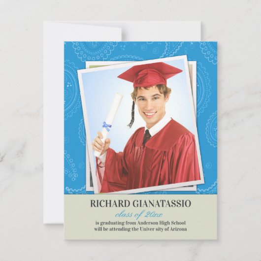 卒業写真ペイズリー発表 案内状 (正面)