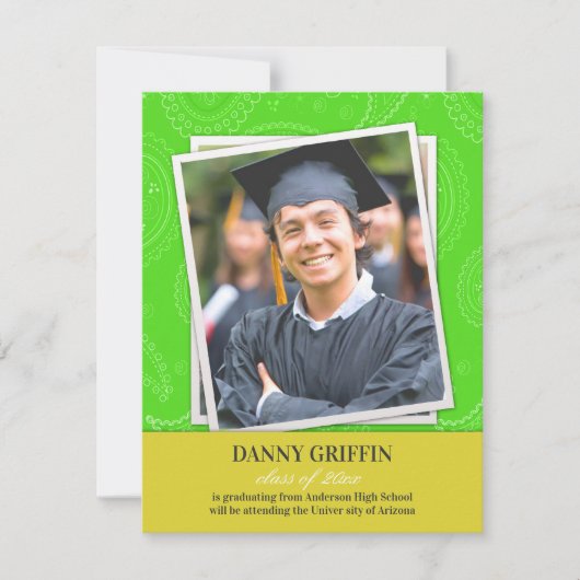 卒業写真ペイズリー発表 案内状 (正面)