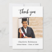 卒業写真ホワイトサンキューカード 招待状 (正面)