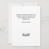 卒業写真ホワイトサンキューカード 招待状 (裏面)