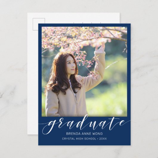 卒業写真ホワイトスクリプ王室のトブルー2025 案内ポストカード (正面/裏面)