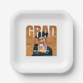 卒業写真ホワイト卒業 ペーパープレート (正面)