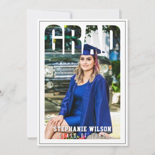 卒業写真ホワイト卒業 案内状 (正面)