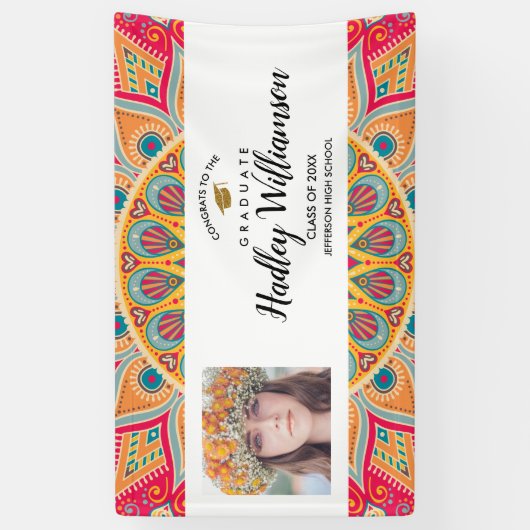 卒業写真ボヘミカラフルアン20XXクラス 横断幕 (縦)