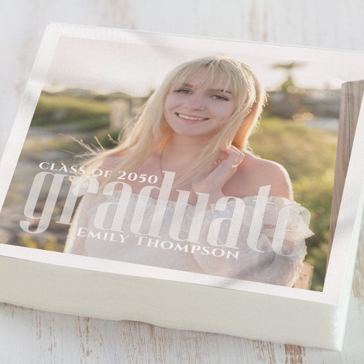 卒業写真ミニマモダンリスエレガントト スタンダードカクテルナプキン