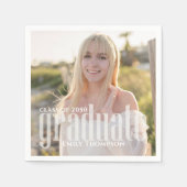 卒業写真ミニマモダンリスエレガントト スタンダードカクテルナプキン (正面)