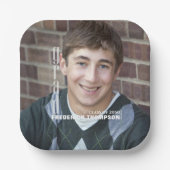 卒業写真ミニマリストエレガントグラーモダンド ペーパープレート (正面)