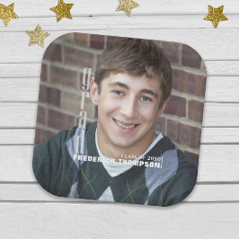 卒業写真ミニマリストエレガントグラーモダンド ペーパープレート