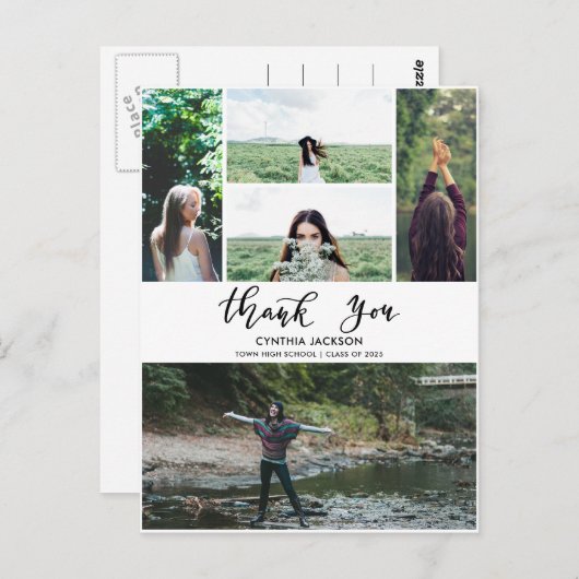 卒業写真ミニマルありがとうごカジュアルざう ポストカード