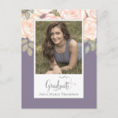 卒業写真ミニマルエレガントリストフローラ紫 ポストカード (正面)