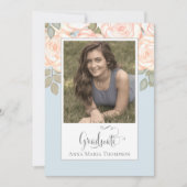 卒業写真ミニマルエレガントリストブルー 招待状 (正面)