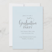 卒業写真ミニマルエレガントリストブルー 招待状 (裏面)