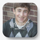 卒業写真ミニマルシンプルリストモダングラード ペーパープレート (正面)