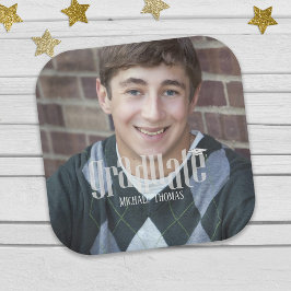 卒業写真ミニマルシンプルリストモダングラード ペーパープレート