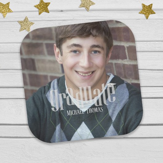 卒業写真ミニマルシンプルリストモダングラード ペーパープレート