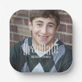 卒業写真ミニマルシンプルリストモダングラード ペーパープレート (正面)