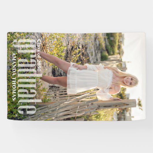 卒業写真ミニマルシンプルリストモダンスクリプト 横断幕 (横)