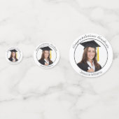 卒業写真ミニマルモダンリストホワイトブラック コンフェッティ (正面)