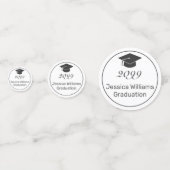 卒業写真ミニマルモダンリストホワイトブラック コンフェッティ (裏面)