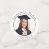 卒業写真ミニマルモダンリストホワイトブラック コンフェッティ (スモール正面)